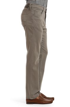 A pale, dusky wash offers a fresh alternative to everyday denim in stretch-fit pants made with the comfort of soft cotton and sustainably produced lyocell. 32 1/2" inseam; 15" leg opening; 10 1/2" front rise; 15 1/2" back rise (size 32 x 32) Zip fly with button closure Five-pocket style 56% cotton, 42% lyocell, 2% elastane Dry clean or machine wash, dry flat Made in Turkey Men's Clothing Straight Leg Taupe Bottoms For Spring, Comfort Stretch Straight Leg Jeans, Pants Style, Twill Pants, Fit Pants, Pocket Pants, Workout Pants, Grey Jean, Khaki Pants