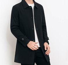 Autumn Spring Slim Men Long Coat Windbreaker Long Hoodie Outfit, Vintage Suit, Formal Blazer, Men's Jackets, Men's Coats & Jackets