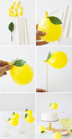 how to make lemon balloon cake toppers