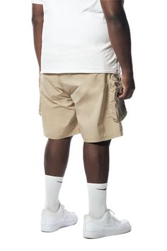 Details Big & Tall Color: Khaki Fit: Lounge Material: 100% Polyester Style: WS23182B Summer Streetwear Shorts With Functional Pockets, Summer Nylon Bottoms With Functional Pockets, Summer Utility Nylon Bottoms, White Utility Bottoms For Summer, Casual Nylon Cargo Shorts With Functional Pockets, Summer Cargo Shorts With Functional Pockets, Outdoor White Bottoms With Pockets, White Outdoor Bottoms With Pockets, White Nylon Bottoms With Pockets