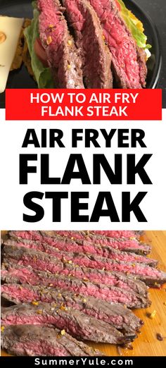 an air fryer flank steak with lettuce and cheese