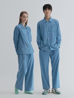 Composition : 50 off/cotton 100%Color : BLUECountry of Origin : Republic of Korea Light Blue Cotton Pajama Party Set, Light Blue Cotton Long Sleeve Sets, Light Blue Cotton Loungewear Sets, Light Blue Cotton Relaxed Fit Sleepwear, Light Blue Cotton Sleepwear With Relaxed Fit, Light Blue Cotton Lounge Sets, Light Blue Long Sleeve Cotton Sleepwear, Cotton Lounging Sets With Pockets, Cotton Sets With Pockets And Relaxed Fit