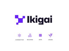 the logo for krigai is shown in purple and black on a white background