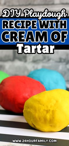 homemade play dough recipe with cream of tartar for kids and adults to make at home