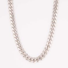 ***NEW*** Our most exclusive, HEAVY, solid silver high end, Italian made chain. Designed to be worn at work, gym, and an evening out, your unique pieces are made to live with you, from the classic every day to modern statement. We only use the finest precious metals in our chains. These chains are hand made with fine 925 solid silver and we top it off with a rhodium coat to provide a resistance for tarnishing. All of our pieces can be worn alone and complement each other for a perfect stack. Luxury Metal Cuban Link Chain Necklace, Silver Stainless Steel Cuban Link Chain Necklace, Silver Diamond-cut Cuban Link Necklace, Gold-tone Cuban Link Metal Necklace, Miami Cuban Link Chain, Miami Cuban Link, Miami Cuban, Cuban Chain, Cuban Link