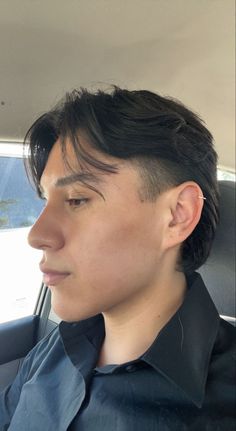 Mens Middle Part Undercut, Middle Part With Mullet Men, Asian Hair Mullet Men, Mens Soft Mullet Haircut, Curtain Mens Haircut, Low Taper Mullet Middle Part, Hair Mullet Man, Men’s Middle Part Mullet, Men’s Modern Mullet Middle Part