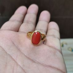 Buy Lab Certified and Natural Oval Shape Red Coral Ring, Astrology Purpose Gemstone Ring for Men & Women, Stackable Ring Online in India - Etsy Red Coral Rings For Men, Red Oval Cabochon Ring With Polished Finish, Red Oval Gemstone Signet Ring, Oval Red Gemstone Signet Ring, Red Oval Cabochon Gemstone Signet Ring, Red Oval Cabochon Gemstone Ring, Coral Ring For Men, Ring Astrology, Gemstone Ring For Men