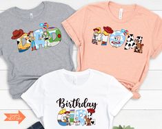 Birthday Boy Or Girl T Shirt, Toy Story Birthday Shirt, Toy Story Family Birthday, Retro Toy Story, Family Shirt Fourth Birthday Toy Story, Novelty Cartoon Print T-shirt For Birthday, Toy Story Three Birthday, Toy Story 3rd Birthday Party Ideas, Toy Story Shirt Ideas, Toy Story 2nd Birthday Boys, Toy Story Birthday Shirts, Toy Story Family Shirts, Toy Story Shirts