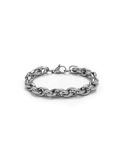 Discover our Men's Wheat Chain Bracelet, a robust and stylish accessory. Made from stainless steel, this chunky bracelet features a unique twisted design, combining durability with a distinct flair. Ideal for any man who appreciates bold, statement pieces. Modern Chunky Chain Link Bracelets, Modern Chunky Link Bracelets, Modern Stainless Steel Bracelet With Chunky Chain, Modern Chunky Link Bracelet, Modern Chunky Bracelets For Everyday, Modern Chunky Oval Link Bracelets, Stainless Steel Cuban Link Bracelet With Chunky Chain, Minimalist Stainless Steel Bracelet With Chunky Chain, Chunky Metal Oval Link Bracelets