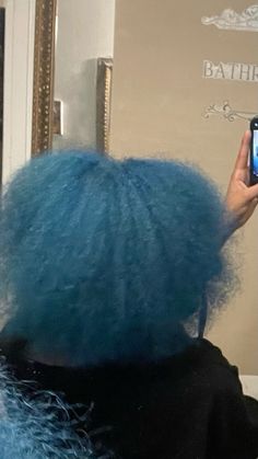 #blueberry #bluehair #afro #blackgirlshairstyles Dark Blue Natural Hair, Blue Afro, Hair Color Options, Bun Styles, Dye Colors