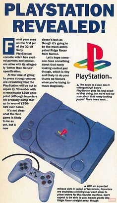 an advertisement for the playstation system, with instructions on how to play and use it