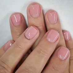 Basic Short Gel Nails, Clear Pink Short Nails, Natural Nude Nails Short, Very Short Acrylics, Short Wide Nails, Acrylic Overlay Nails Short Natural, Short Acrylic Overlay Nails, Short Natural Nails Ideas, Short Acrylic Overlay