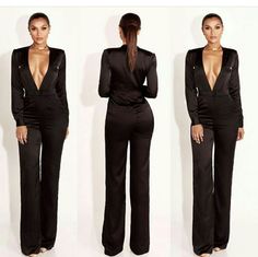 Brand New Jumpsuit. Selling Because Jumpsuit Doesn't Fit And Bought On Final Sale. Elegant Fall Bodysuit For Workwear, Elegant Black Fitted Jumpsuits And Rompers, Black Formal Jumpsuits And Rompers For Fall, Sleek Black Jumpsuits And Rompers For Party, Elegant Fitted Bodysuit For Date Night, Elegant Fitted Black Pantsuit, Elegant Bodysuit For Date Night, Elegant Black Fitted Pantsuit, Sleek Black Jumpsuits For Night Out