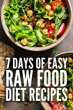 Raw Food Diet Recipes, Food Diet Recipes, Vegan Recipes For Breakfast, Plant Based Meals, Detox Meal Plan, Easy Vegan Recipes, Easy Meal Plans