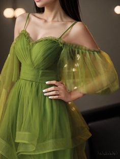 Lasaky - Green Halter Cocktail Dress: A Ravishing Evening Gown Perfect for Hosting and Formal Events Green Tulle Bridesmaid Dress, Prom Dress Green, Work Party Dress, Shoe Makeover, Tulle Bridesmaid, Green Evening Dress, Green Tulle, Tulle Bridesmaid Dress, Long Sleeve Evening Dresses