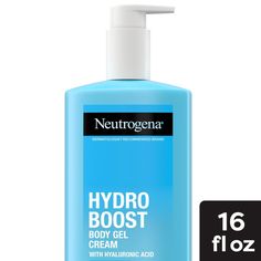 Quench thirsty skin instantly with Neutrogena Hydro Boost Body Gel Cream featuring Hyaluronic Acid. Designed for daily use on dry and sensitive skin, this hydrating body cream replenishes moisture to enhance hydration and smoothness. A body moisturizer developed with dermatologists, it is clinically proven to leave skin feeling smooth and deeply hydrated. The refreshing, ultra-light gel-cream formula contains hyaluronic acid, naturally found in skin, to boost hydration and lock it in. The non-gr Gel Face Moisturizer, Hydro Boost, Neutrogena Hydro Boost, Body Acne, Body Gel, How To Treat Acne, Gel Cream, Body Moisturizer, Face Moisturizer