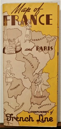 a map of france is shown on the front cover of a book that reads, french line