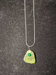 Pentire Beach Sea Glass Necklace hand picked and constructed in Cornwall Green Recycled Glass Necklaces For Jewelry Making, Handmade Lime Green Beach Jewelry, Green Recycled Glass Pendant Jewelry, Green Glass Jewelry Gift, Green Glass Jewelry As Gift, Green Glass Jewelry As A Gift, Adjustable Green Recycled Glass Necklace, Handmade Green Necklace For The Beach, Handmade Green Jewelry From Recycled Glass