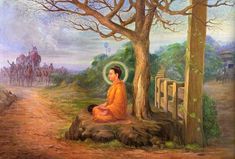 an image of buddha sitting under a tree in front of a quote from the book