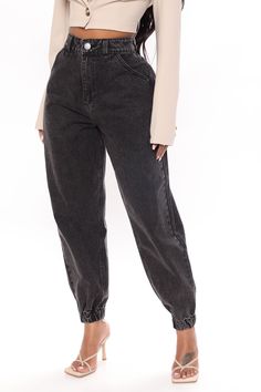 Available In Black.

Denim Jogger

Elasticized Hem

Non Stretch Denim

27.5" Inseam

13" Ultra High Rise

Disclaimer: Due To The Specialized Wash Process. Each Garment Is Unique.

83% Cotton 17% Polyester

Imported Denim Jogger Pants, Party Dress Long Sleeve, Denim Joggers, Puff Sleeve Dresses, Out And About, Boho Maxi Dress, Party Dress Long, Dress Trousers, Sweater Blouse