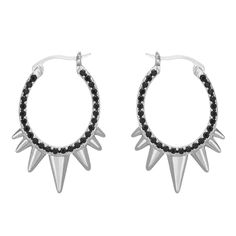 Statement spiked hoop earrings feature stone detail on both sides so you’ll never go unnoticed. Available in 3 colors, these earrings are sure to add some attitude to any outfit while being lightweight and comfortable for everyday wear. Spike Hoop Earrings, Both Sides, Rhodium Plated, Crochet Earrings, Everyday Wear, Hoop Earrings, Yellow Gold, Drop Earrings, My Style