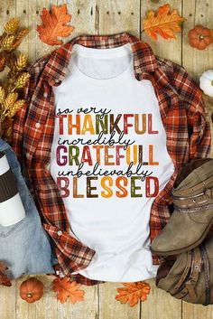 The T-shirt is a festive and comfortable choice for the holiday season.The crew neck design and short sleeves provide a timeless and cozy fit.The Thanksgiving words print makes it a fun and thematic piece for the season.Pair with jeans or casual pants for a stylish Thanksgiving look.Deals Tunnel graphic tees keep you staying comfortable during family dinners.	  Size Chart (CM)Sizes US Sizes Euro Sizes UK Sizes BustHem_WidthShoulderSleeve_LengthLengthRelaxRelaxRelaxRelaxRelaxS4-634-368-1099105401 Unique Thanksgiving, Thankful Grateful Blessed, Tee Shirt Dress, Cozy Fits, Chunky Knits Sweater, Dress With Cardigan, Sweatshirt Dress, Faux Leather Jackets, Knit Sweater Cardigan