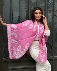 Elevate Your Style with Our Handmade Pink Silk Shawl Discover the beauty and tradition of Azerbaijani craftsmanship with our Handmade Pink Silk Shawl. This exquisite kelagayi, a traditional Azerbaijani headscarf, is handmade with meticulous attention to detail, making it a luxurious addition to any wardrobe. Perfect for special occasions or everyday elegance, this silk shawl offers a touch of sophistication and cultural heritage. Key Features: 🌟 Handmade Craftsmanship: Each shawl is meticulousl Luxury Designer Pink Scarves, Traditional Scarf For Festivals As A Gift, Traditional Scarves For Festivals As Gifts, White Traditional Festive Scarf, Traditional White Festive Scarf, Traditional White Festive Scarves, Traditional Silk Shawl Scarf As Gift, White Shawl For Festivals, Shawl With Motifs For Traditional Ceremonies