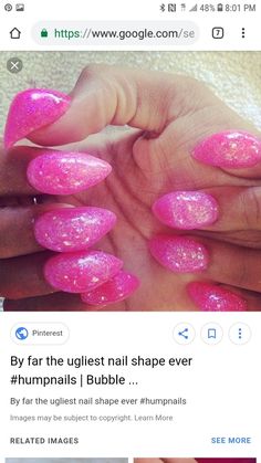 Cringe Nails, Ugly Nails, Long Black Nails, Fail Nails, Really Cute Nails, Nail Shapes