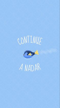 a blue and yellow fish with the words continue 4 madar