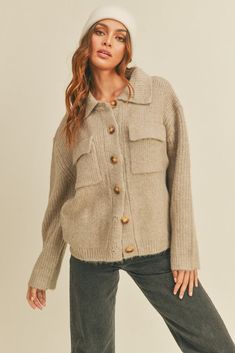 Rib Knit Shirt Cardigan Button-up Knit Outerwear For Layering, Cozy Collared Knit Sweater, Textured Knit Button-up Sweater For Layering, Cozy Ribbed Sweater Coat For Fall, Chic Button-up Soft Knit Sweater, Cozy Ribbed Outerwear For Fall, Cozy Ribbed Beige Outerwear, Button-up Knit Sweater Coat For Fall, Fall Button-up Knit Sweater Coat