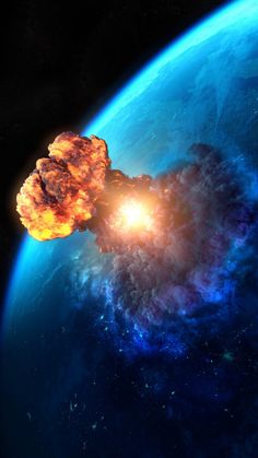 an artist's rendering of a nuclear explosion in space