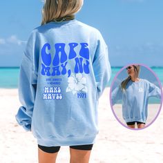 "Oversized Sweatshirts, Oceancore, Repect the locals hoodie, Ocean beach sweatshirt, Siesta Beach hoodie, Surfer sweatshirt Beach Shirts: https://etsy.me/3rOIGBS Beach Sweatshirt: https://etsy.me/3pdRnVI Beach Hoodie: https://etsy.me/37eabgO OUR SIZING IS ADULT UNISEX. This means it will be larger than normal women's sizing. Please see photos for size charts 🌻 Please read the full description:  This hoodie/sweatshirt sizing is NOT oversized. You need to order at least 1-2 sizes larger for the extra baggy look in this photo. (The normal sizing is UNISEX.) 🔔 Example: if you use size S choose between a size L or XL. 💡 HOW TO PLACE YOUR ORDER: 1. Please Check and Review all the Photos 2. Select your Shirt Color and Size from drop down menu 3. Choose your Quantity as much as you want 4. Clic Casual Crew Sweatshirt With Custom Print, Casual Sweatshirt With Custom Print And Crew Neck, Cotton Sweatshirt With Letter Print, Casual Crew Neck Sweatshirt For Beach Season, Relaxed Fit Sweatshirt For Beach Season Streetwear, Beach Season Streetwear Sweatshirt Crew Neck, Blue Crew Neck Sweatshirt For Beach Season, Blue Cotton Beach Sweatshirt, Blue Crew Neck Sweatshirt For Vacation