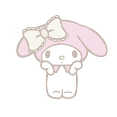 a drawing of a bunny with a bow on her head