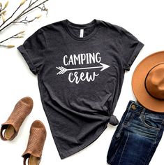 Camping Crew Shirt, Camping Shirt, Camping Adventure Shirts, Shirts , Hiking Gift Shirt, Camping Family T-Shirt, Camp Outfit, Camping Life How to Order?  1-Choose your t-shirt color, 2- Choose your size, 3- Select the quantity, 4- Click Add to Cart.  Production and shipping: * 100% airlume combed and ring-spun cotton, 32 singles 4.2 oz. * Solid colors are %100 cotton * Heathers are %52 cotton %48 polyester * Athletic Heather is combed and ring-spun cotton, 10% polyester * Seamless collar * Heat Outfit Camping, Adventure Shirts, Camping Family, Mountain Camping, Olive Shirt, Hiking Gifts, Adventure Shirt, Camping Adventure, Camping Outfits