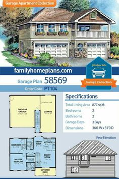 the garage plans for this home are available in both two story and three car garages