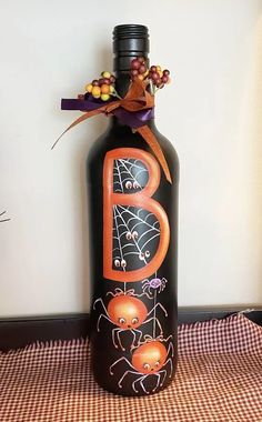 a bottle that has some decorations on it