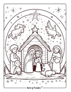 the birth of jesus coloring page