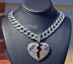 Find ideas๏ฟฝand inspiration for HIP HOP ICED BLING OUT LUXURY BANDED BROKEN HEART PENDANT CHARM, CUBAN NECKLACE, Fashion Jewelry Luxury Iced Out Pendant Necklace, Iced Out Pendant Men, Iced Out Crown Pendant, Streetwear Iced Out Pendant Necklace, Custom Iced Out Pendants, Fashion Jewelry Necklaces, Chain Styles, Chain Lengths, Heart Pendant