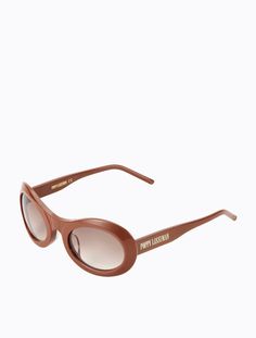 This 60s-style oval frame is made from high quality brown acetate with matching brown gradient CAT2 UV protected lens. Classic Brown Oval Sunglasses, Elegant Brown Oval Sunglasses, Retro Oval Brown Sunglasses, Retro Brown Oval Sunglasses, Poppy Lissiman, 60s Style, Belt Jewelry, Brown Gradient, Oval Frame