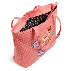 You can take a little Disney fun with you everywhere you go. And every day is a little happier and a little brighter with friends at your side. This tote is large enough for the commute to the office with enough pockets to keep your protein bars separate from your pens. Embroidered detail Exterior features a hidden top slip pocket and a hidden side zip pocket Interior features six slip pockets Zip closure. Dimensions: 15. 0" w x 14. 5" h x 6. 0" d Handle/Strap Strap drop 12. 0" Vera Bradley Outl Shopping Diaper Bag With Adjustable Strap Tote, Shopping Satchel Backpack, Pink Tote Diaper Bag For Shopping, Pink Travel Bags With Handles, Pink Tote Hobo Bag With Top Carry Handle, Pink Hobo Bag With Top Carry Handle, Pink Bag With Removable Pouch For On-the-go, Pink Pouch Bag With Top Carry Handle, Pink Backpack Satchel For Shopping