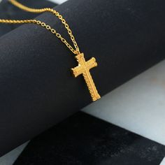 14k 18k 10k Gold Diamond Cut Cross Necklace, Gold Cross Necklace Pendant, First Communion Gift for Christan, Religious Baptism Gift for Her Explore our exquisite Gold Cross collection, available in 10k, 14k, and 18k options. Adorned with diamond-cut details, these crosses radiate a unique brilliance that catches the light beautifully. Whether you're searching for a Gold Cross Necklace or a Gold Cross Pendant, our selection offers a range of elegant choices. These pieces make exceptional gifts fo Gold Cross Pendant Necklace For Baptism, Gold Cross Pendant Necklace For First Communion, Gold Pendant Necklace For Baptism, Gold Crucifix Necklace For Baptism, Gold Hallmarked Necklaces For Baptism, Gold Pendant Necklace For First Communion, 14k Gold Necklace For Baptism, Personalized Gold Cross Necklace For First Communion, Gold Crucifix Cross Necklace For Baptism