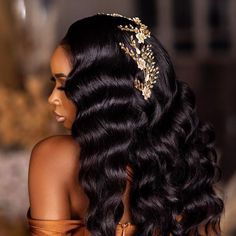 NIKA HEADPIECE - SuReina Bridal NIKA HEADPIECE MIX Bridal Headpiece Head Pieces For Prom, Prom Hairstyles With Gold Accessories, Prom Hairstyles With Headpieces, Prom Hair Accessories Gold, Gold Prom Hairstyles, Prom Headpiece Black Women, Prom Hairstyles With Hair Piece, Gold Headpiece Prom, African American Bridal Hairstyles