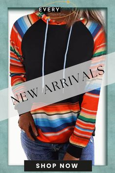 Multicolor Colorful Striped Patchwork Kangaroo Pocket Hoodie Blue Contrast Color Hoodie For Fall, Multicolor Color Block Cotton Sweatshirt, Multicolor Crew Neck Hoodie For Fall, Multicolor Patchwork Top For Winter, Casual Multicolor Fall Sweatshirt, Spring Multicolor Color Block Hoodie, Spring Color Block Multicolor Hoodie, Multicolor Patchwork Hoodie Sweatshirt, Multicolor Hoodie Tops For Winter