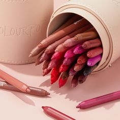 Lip Liner Collection, Colourpop Lipstick, Natural Mascara, Pencil Design, Pencil Cup, Colourpop Cosmetics, Fancy Makeup, Luxury Makeup, Natural Lips