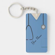 Medical Scrubs Nurse Doctor Blue Custom Acrylic Keychain, Adult Unisex, Size: Large, Pale Blue / Steel Blue Pattern: graphic. Bookmarks For Doctors, Blue Rectangular Keychain For Gifts, Rectangular Blue Keychain For Gifts, Medical Assistant Accessories Badge Reel, Nurse Keychain, Doctor Keychain, Customizable Blue Keychains For Personal Use, Medical Badge Reel, Medical Keychain