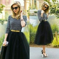 Gonna In Tulle, Skirt Tulle, Tulle Skirt Black, Black Tutu, Women Midi, Tutu Skirt, 2015 Fashion, Wedding Planners, Looks Style