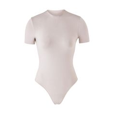 ESSENTIAL T-SHIRT BODYSUIT | STONE Elegant Beige Second-skin Bodysuit, Fitted Beige Seamless Bodysuit, Sleek Compressive Smoothing Bodysuit, Sleek Smoothing Bodysuit With Minimal Stretch, Seamless Construction Bodysuit With Minimal Stretch, Seamless Bodysuit With Minimal Stretch, Fitted Beige Shapewear Bodysuit, Beige Fitted Shapewear Bodysuit, Seamless Soft Stretch Bodysuit