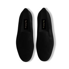 The Plain Jane Slippers From May Anthony Epitomize Luxury And Indulgence. Crafted Individually By Hand, These Loafers Feature Premium Velvet Material, Capturing The Essence Of Savoring Life's Finer Moments. Leather Lined Insole For Extra Support & Comfort Stacked 0.75 Inch Heel Runs True To Size Black Almond Toe Slip-ons For Galas, Classic Black Slippers With Rubber Sole, Classic Black Slip-on Slippers, Elegant Black Work Slippers, Elegant Black Slippers, Classic Black Cushioned Slippers, Classic Black Slippers For Office, Classic Black Slippers, Black Slip-ons With Rubber Sole For Galas