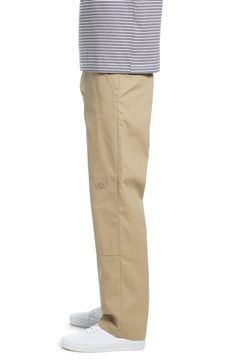 Double-knee construction gives these good-looking twill pants an extra-long life as workday essentials. Style Name:Dickies Flat Front Twill Pants. Style Number: 6196861. Spring Full Length Work Pants With Hip Pockets, Workwear Chinos With Side Pockets, Full-length Chinos With Side Pockets For Workwear, Workwear Full Length Chinos With Side Pockets, Full Length Chinos With Side Pockets For Workwear, Fall Work Pants With Hip Pockets, Full-length Work Pants With Hip Pockets, Full Length Work Pants With Hip Pockets, Classic Relaxed Fit Full-length Cargo Pants