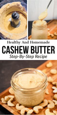 the recipe for cashew butter is in a jar